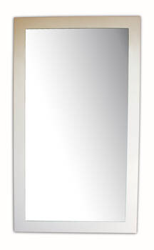 Nowoczesne lustro w białej ramie z litego drewna, dostępne w dowolnym rozmiarze