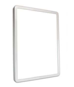 Biała rama do obrazu z zaokrąglonymi rogami, głębokość felcu 40mm.