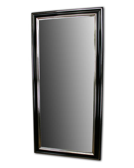 Lustro w czarnej ramie glamour na wymiar