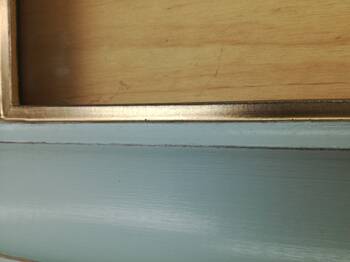 Lustro w niebieskiej ramie, złoto 22 karat