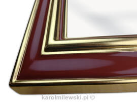 Lustro glamour w czerwono złotej ramie