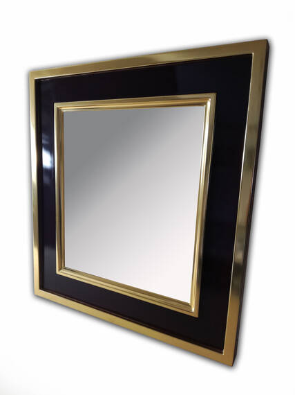 Lustro dekoracyjne w burgundowo-złotej ramie na wymiar