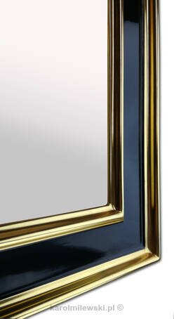 Eleganckie lustro Nero Glam 23K ze szkłem premium SGG Miralite® Pure Diamant, zapewniającym idealne odbicie.